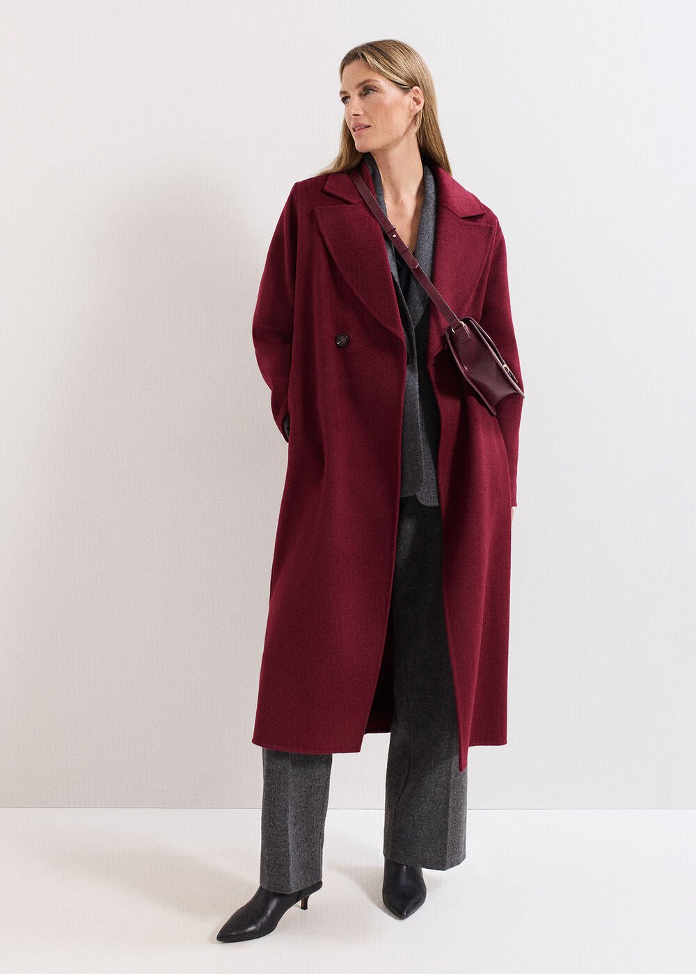Darcy Wool Coat Dark Red