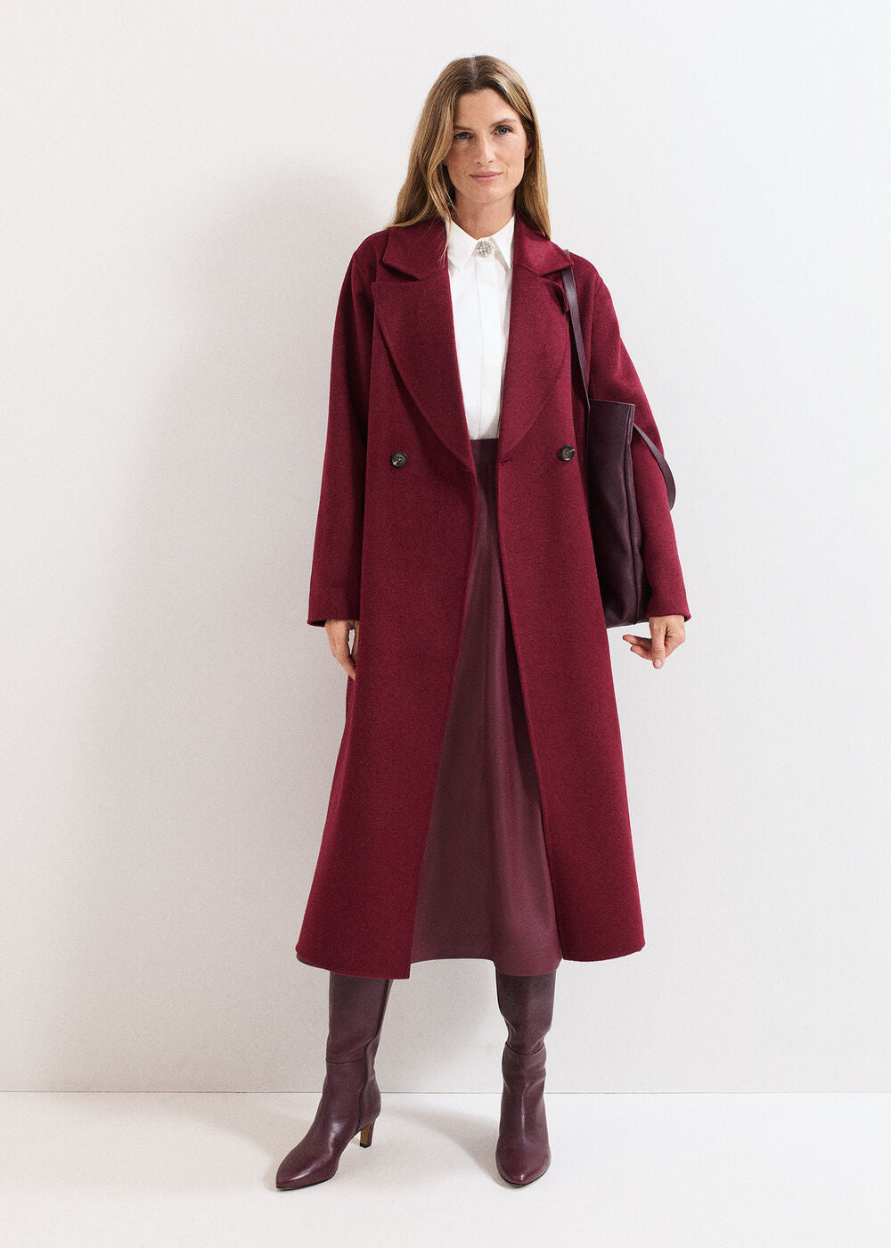 Petite Darcy Coat Dark Red