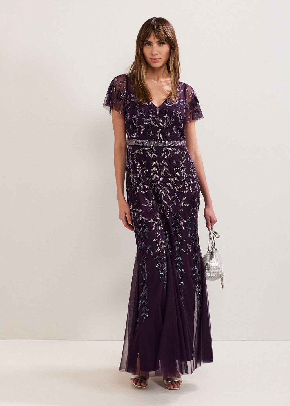 Kaida Beaded Dress Purple