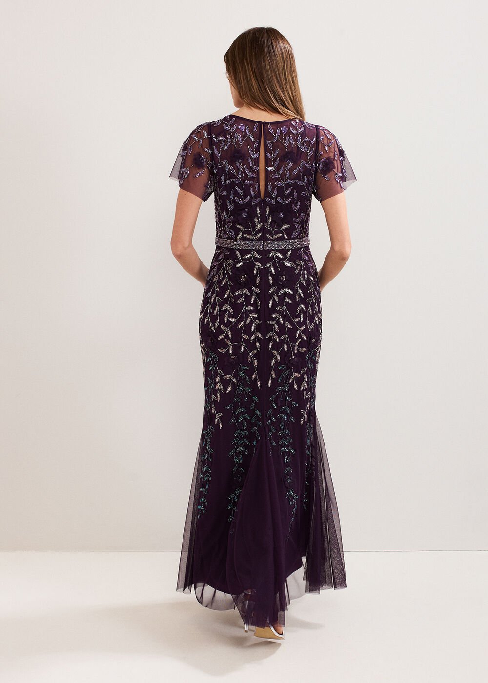 Kaida Beaded Dress Purple