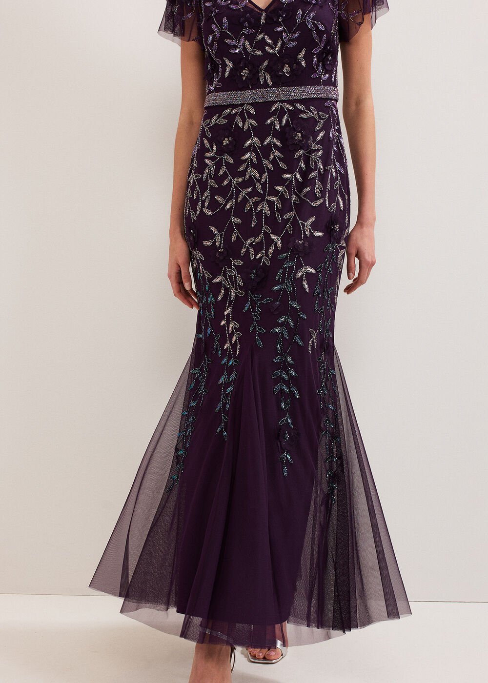 Kaida Beaded Dress Purple