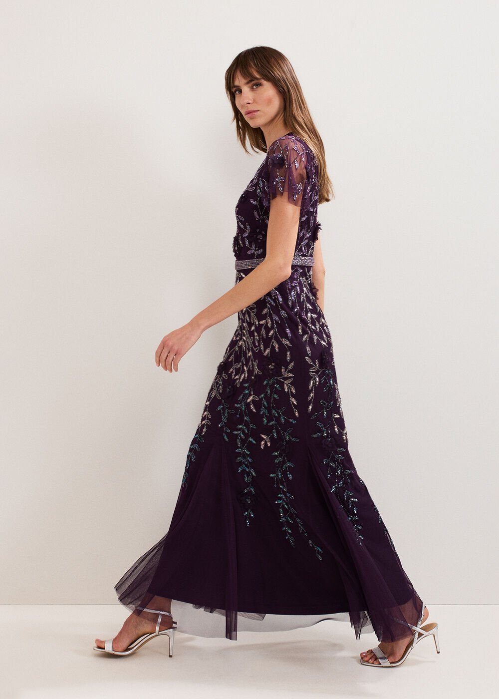 Kaida Beaded Dress Purple