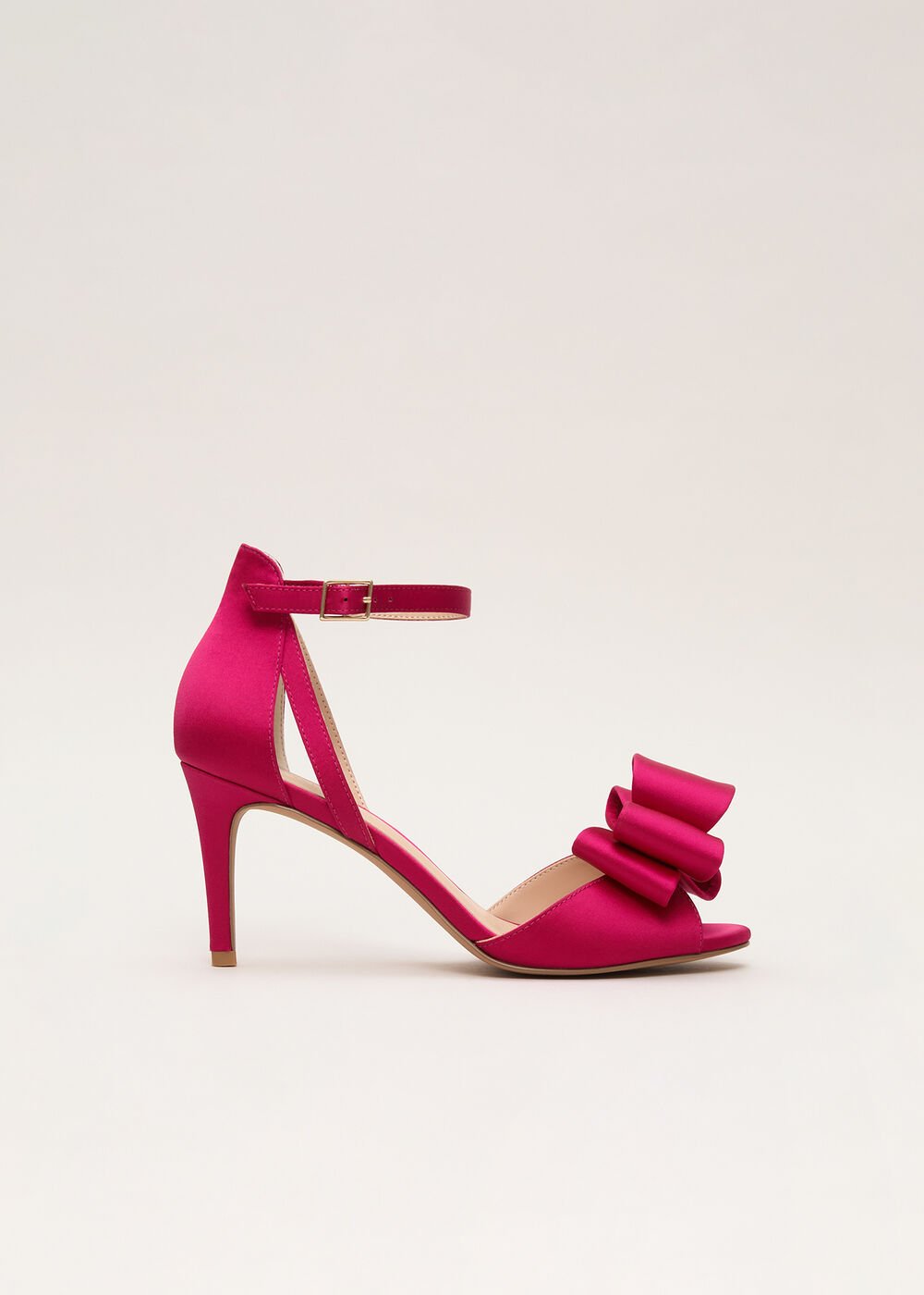 Satin Bow Sandals Pink