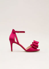 Satin Bow Sandals Pink