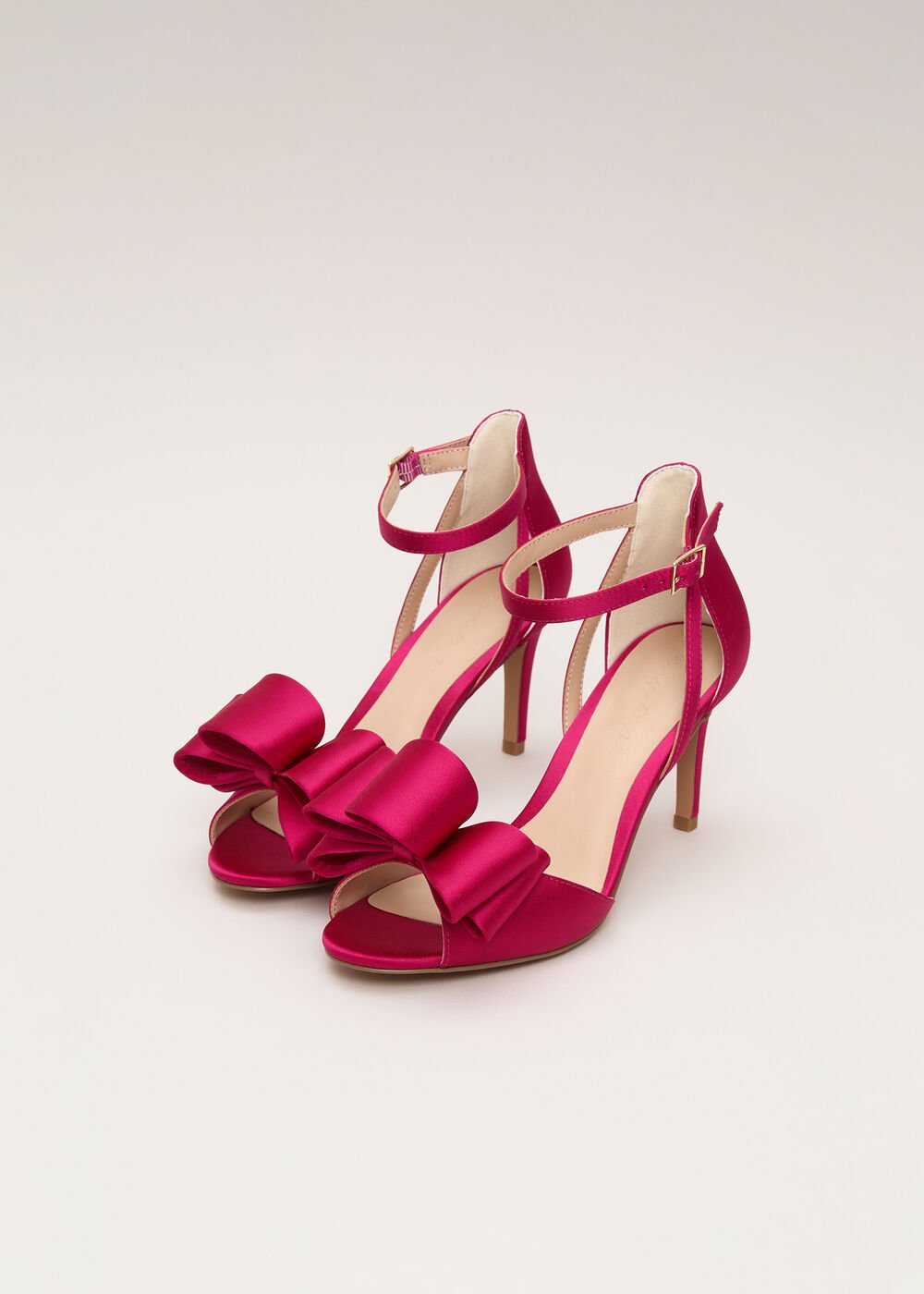 Satin Bow Sandals Pink