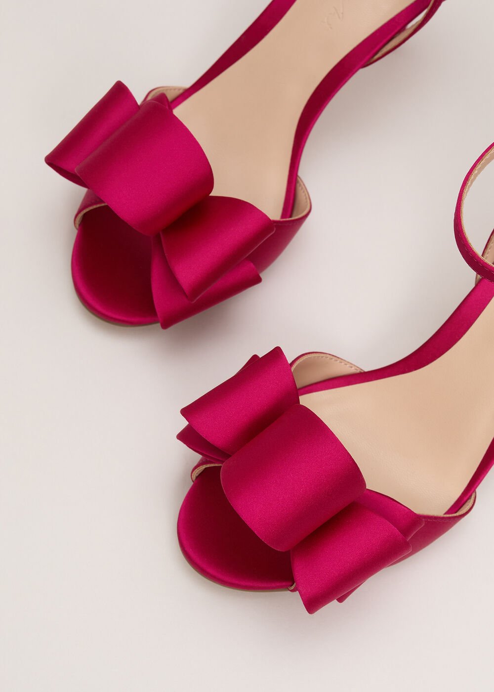 Satin Bow Sandals Pink