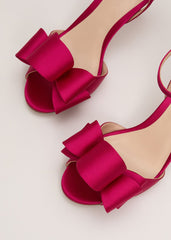 Satin Bow Sandals Pink