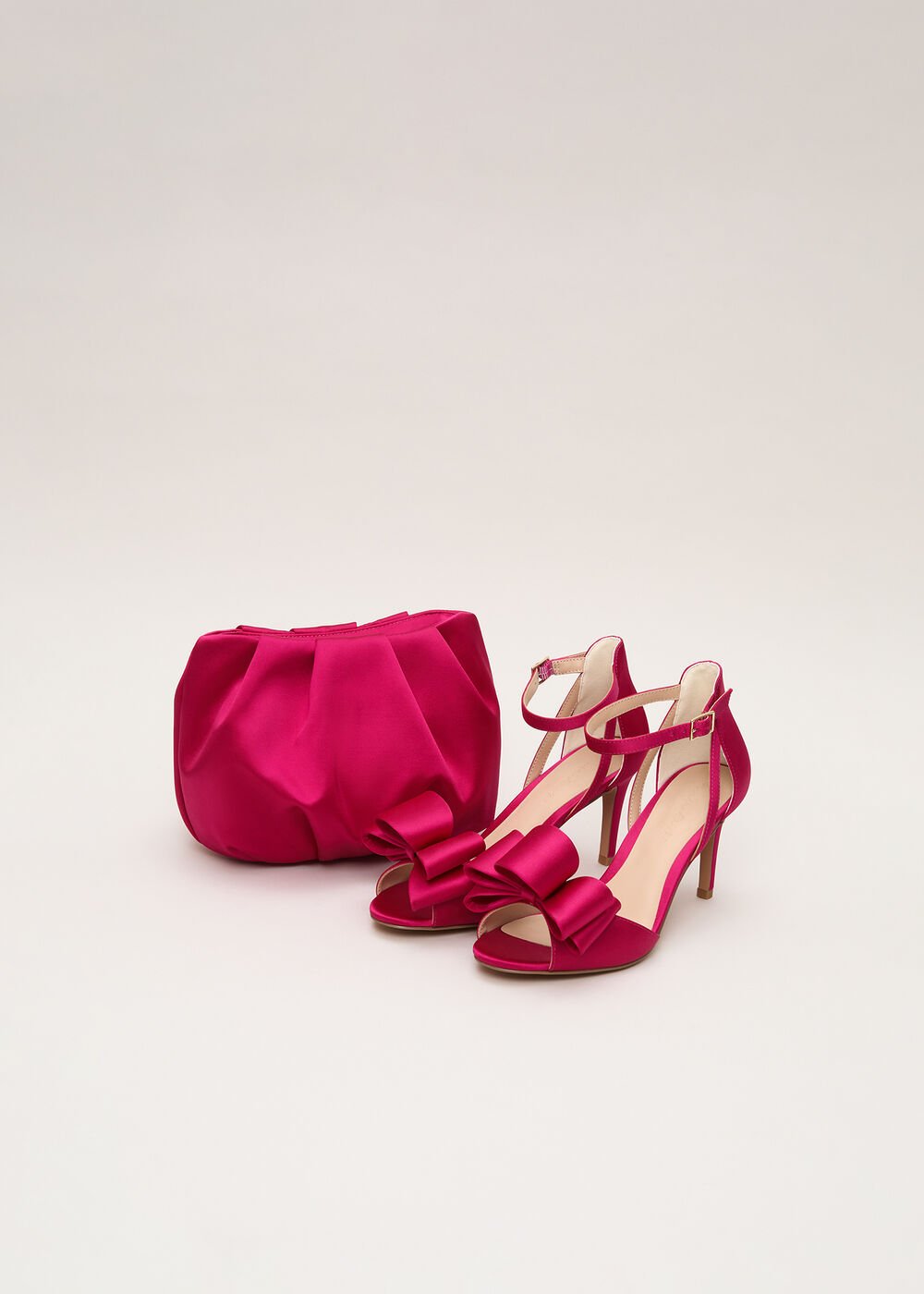 Satin Bow Sandals Pink