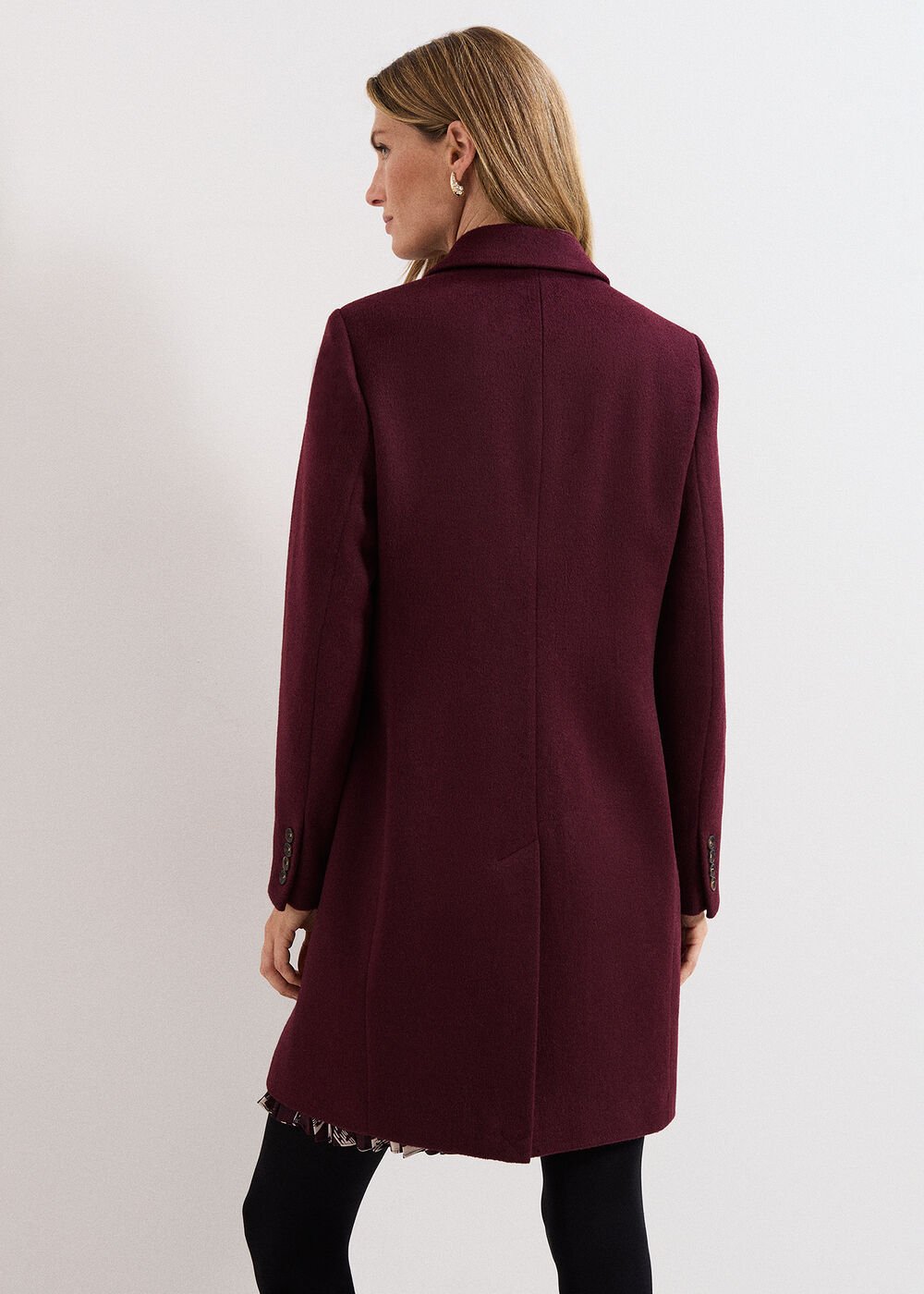 Lydia Wool Coat Burgundy