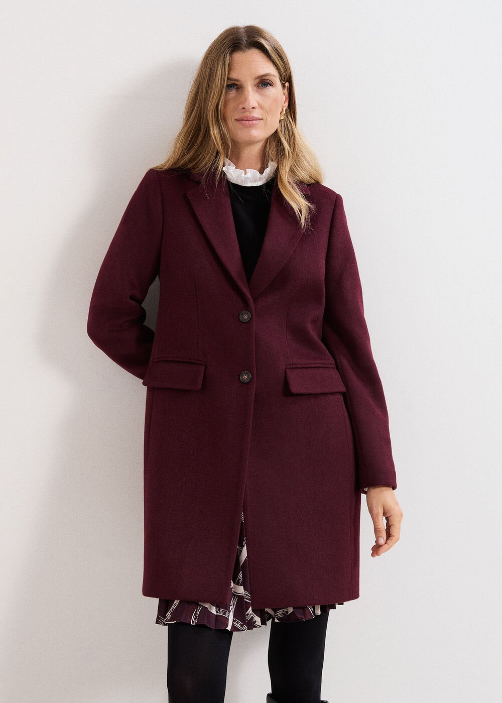 Lydia Wool Coat Burgundy