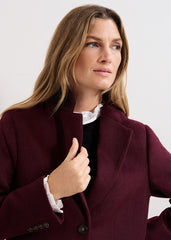 Lydia Wool Coat Burgundy