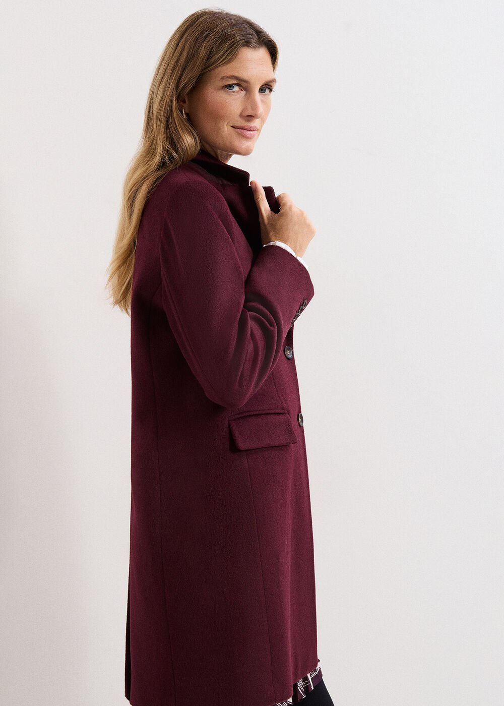 Lydia Wool Coat Burgundy
