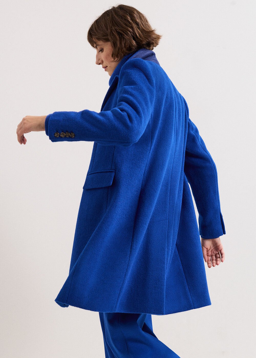 Lydia Blue Wool Coat Cobalt