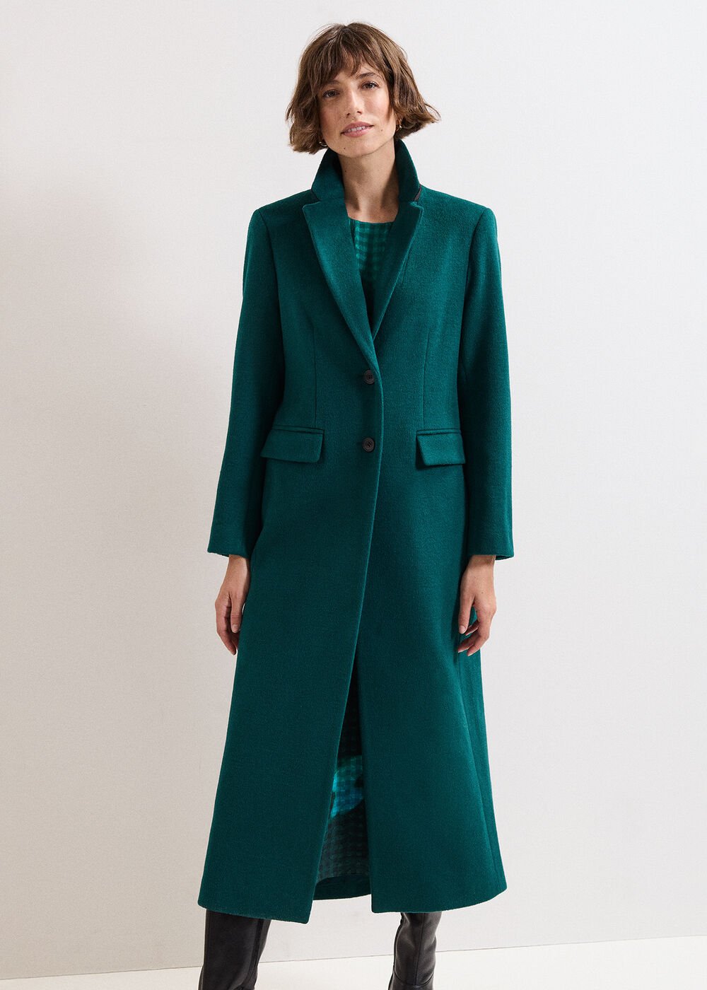Lydia Long Wool Coat Teal