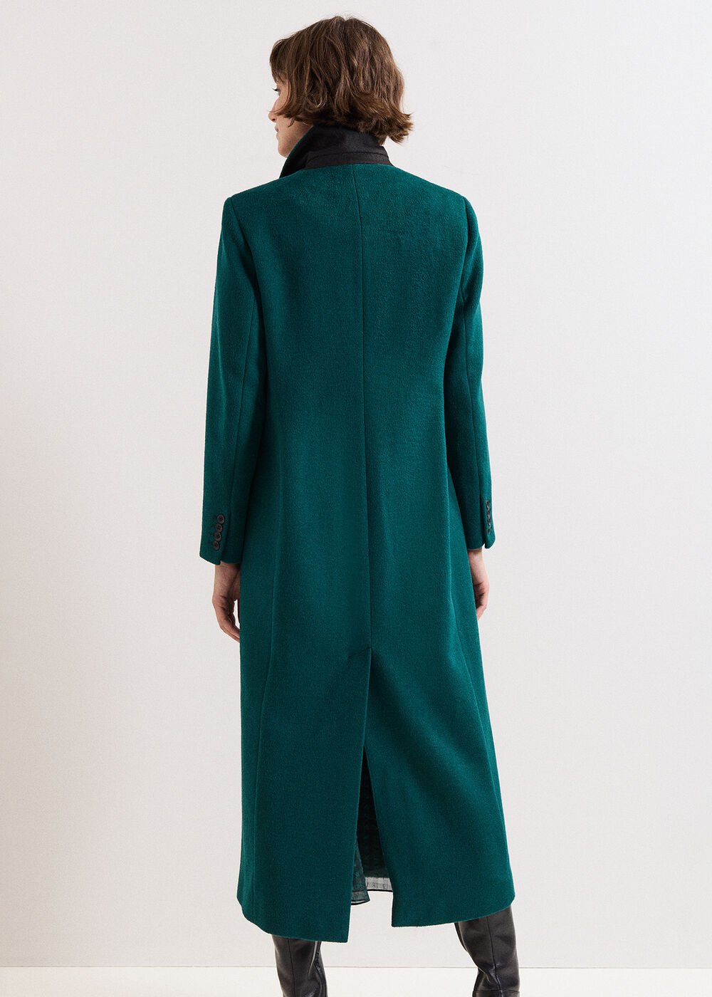 Lydia Long Wool Coat Teal
