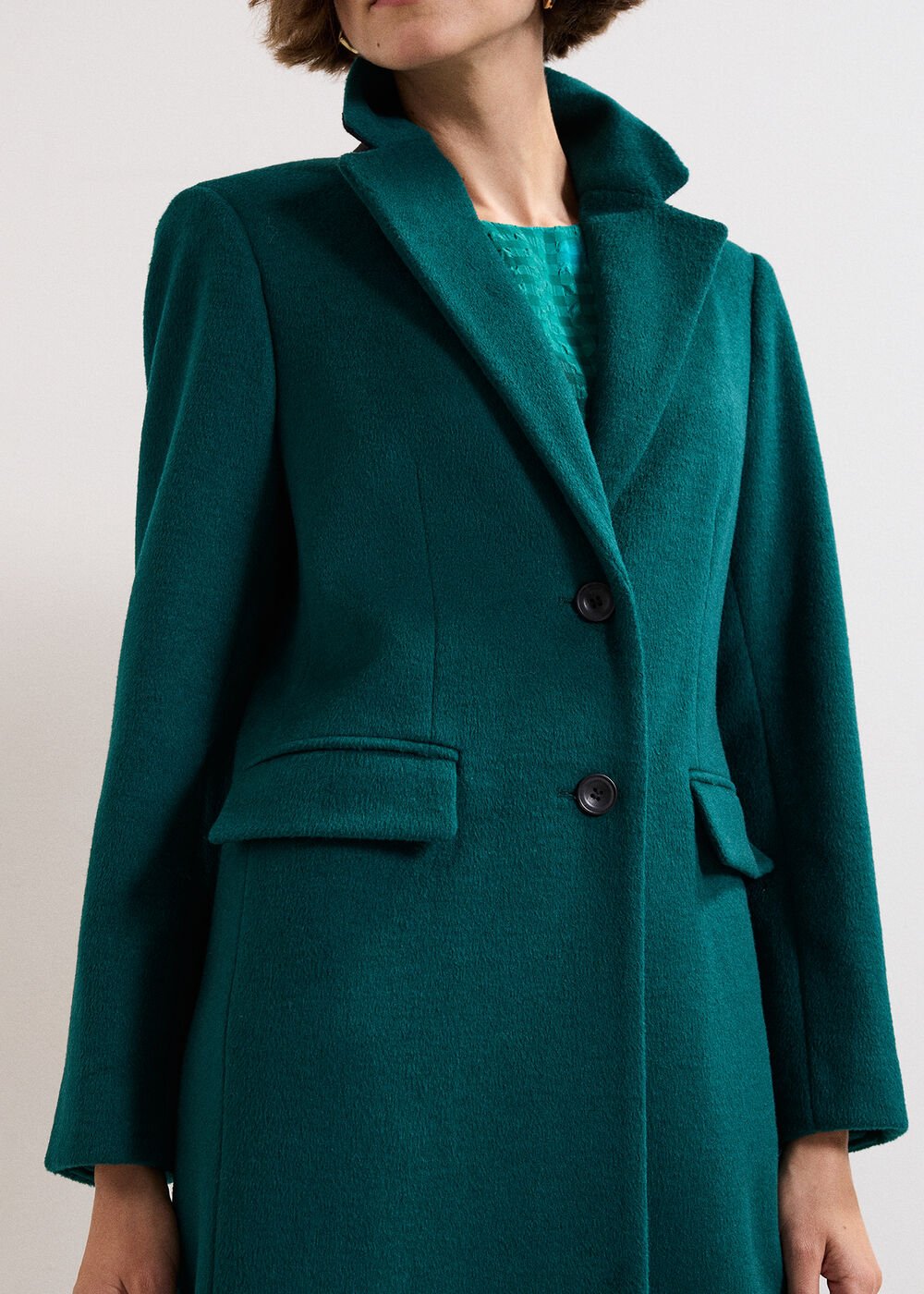 Lydia Long Wool Coat Teal