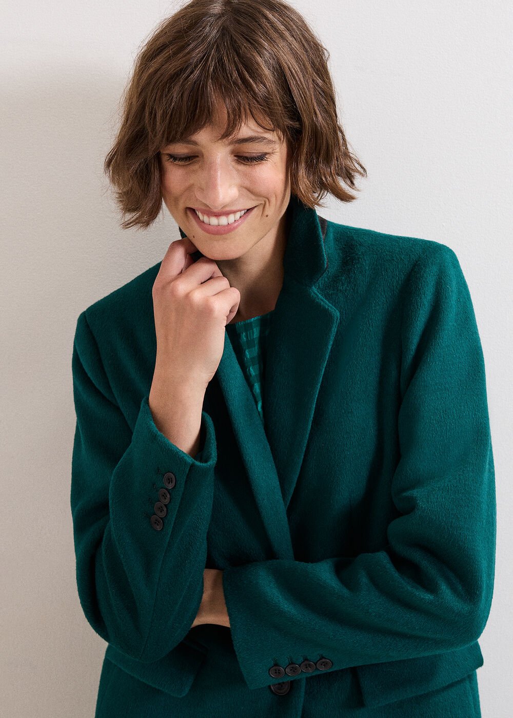 Lydia Long Wool Coat Teal