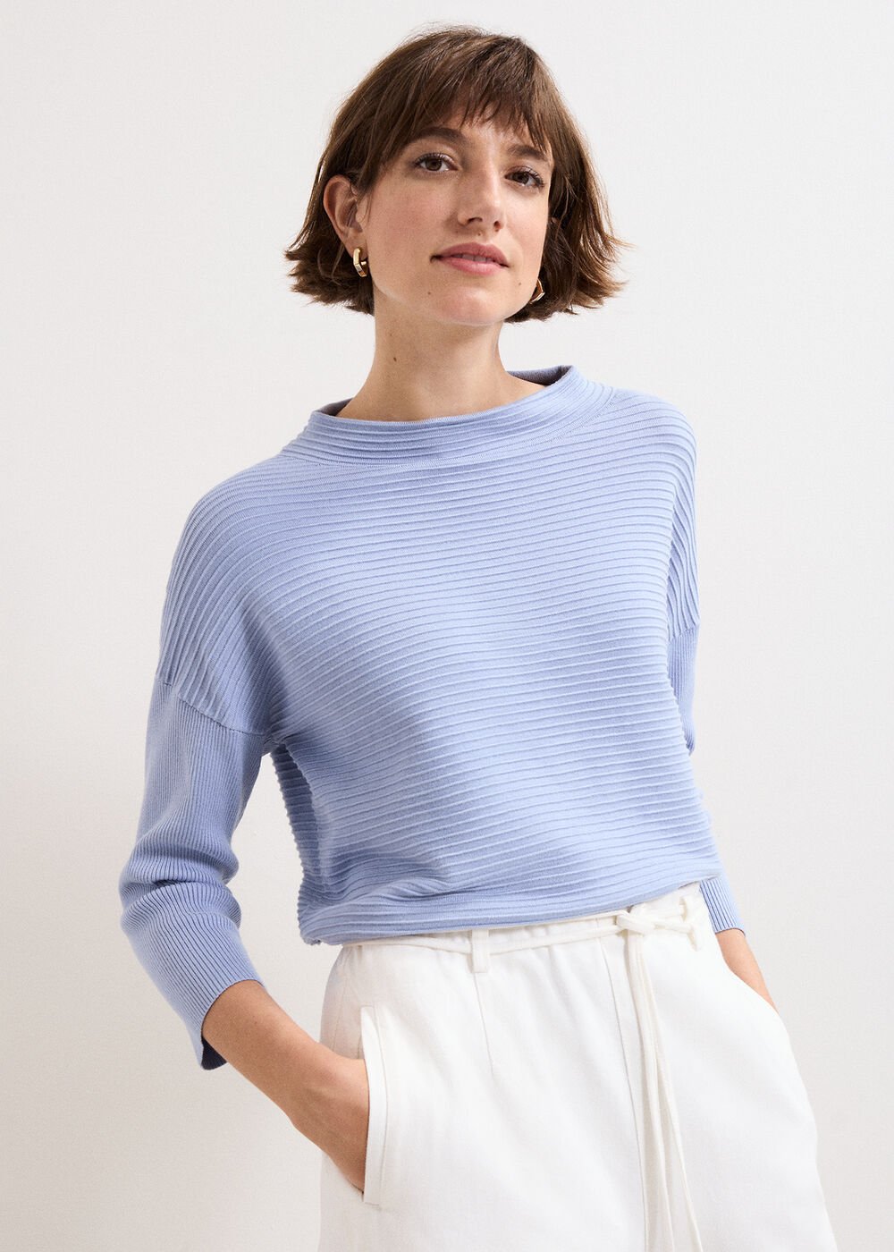 Elise Ripple Jumper Blue