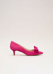 Suede Kitten Heel Pink