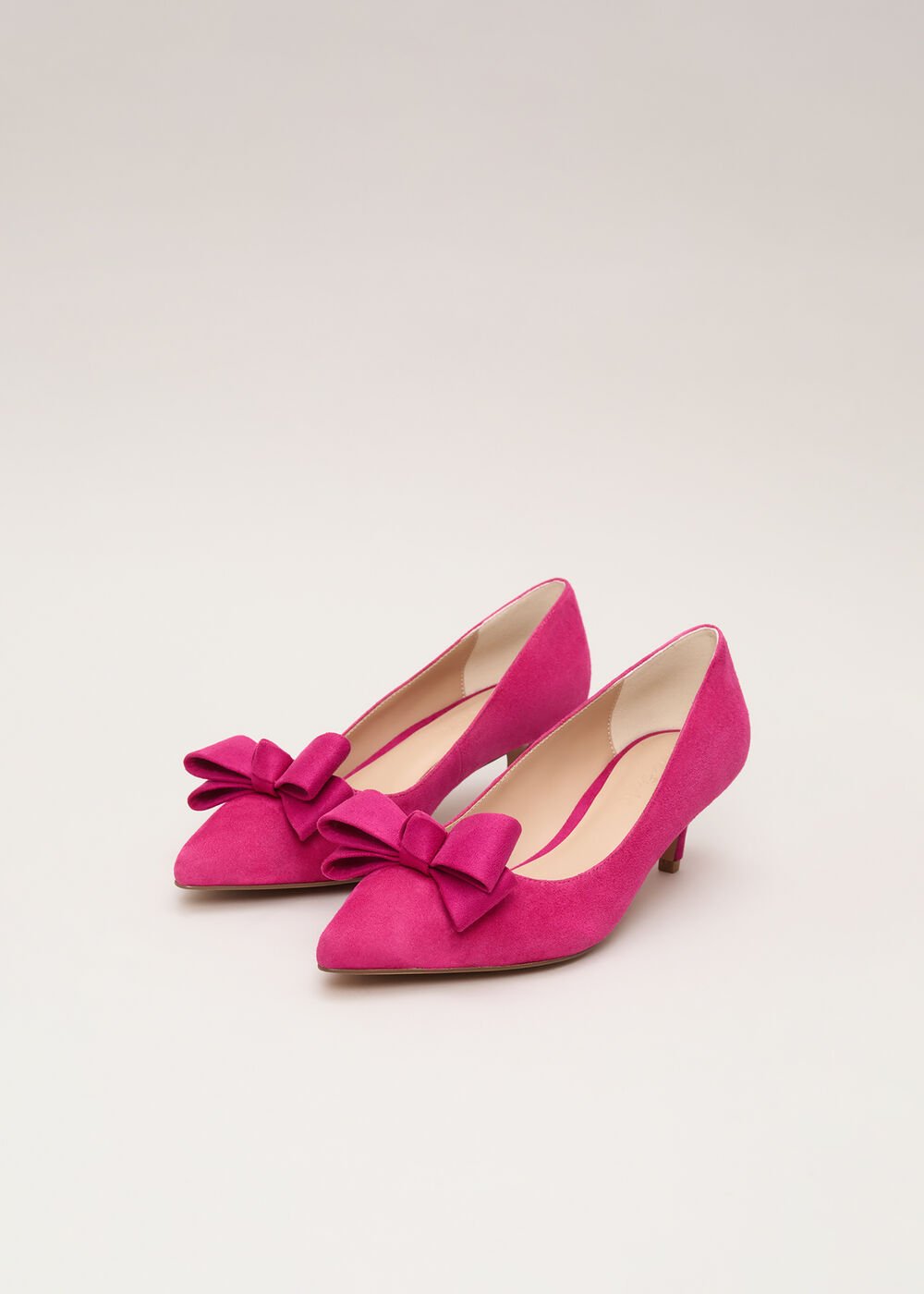 Suede Kitten Heel Pink