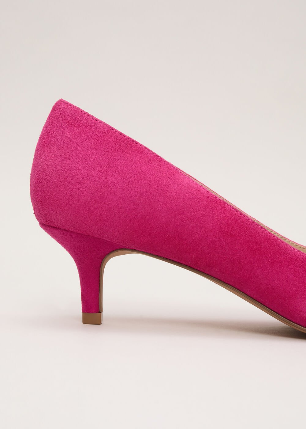 Suede Kitten Heel Pink