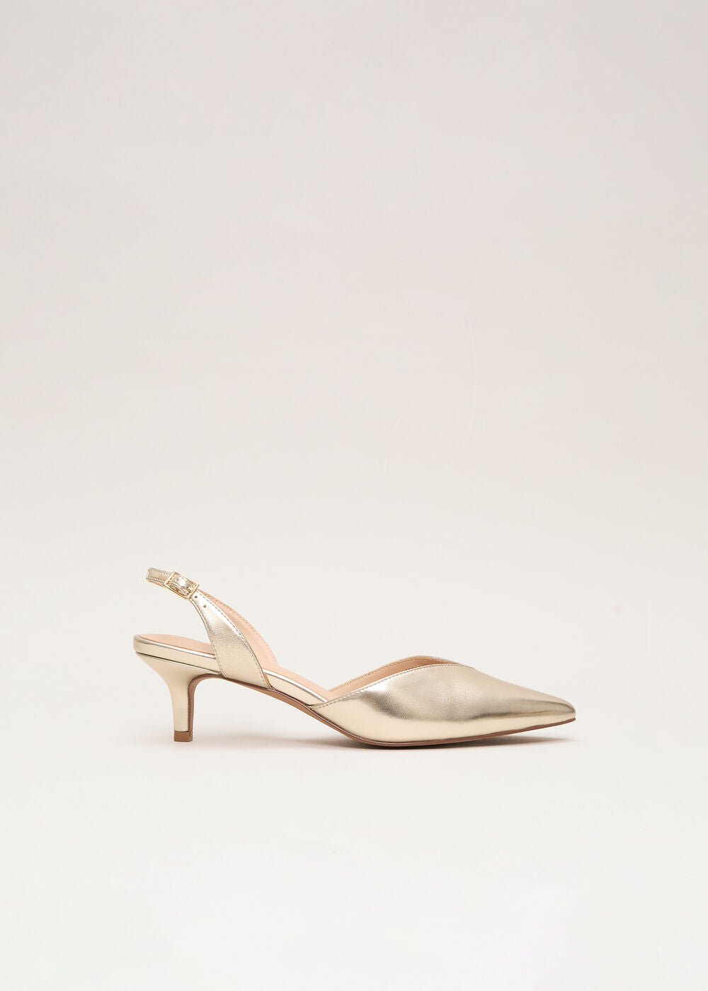 Kitten Heel Shoes Gold