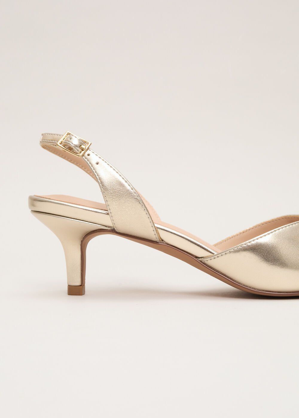 Kitten Heel Shoes Gold