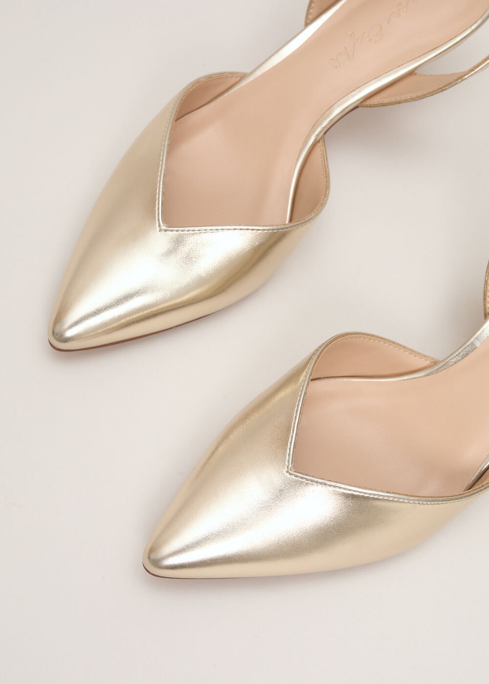 Kitten Heel Shoes Gold