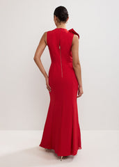Tyra Ruffle Dress Red