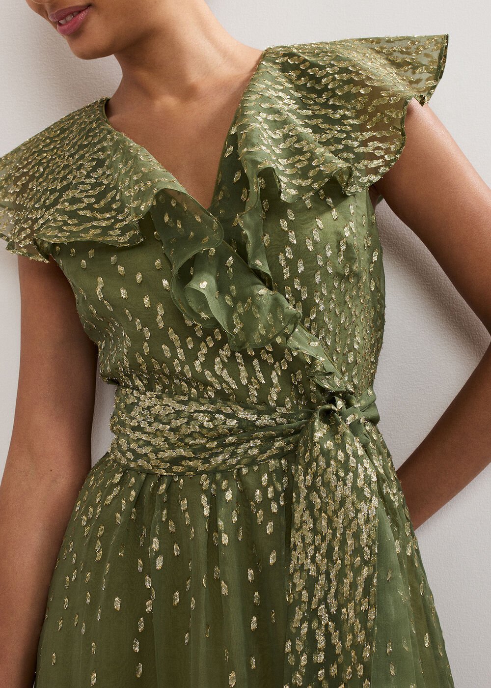 Astrid Frill Dress Green