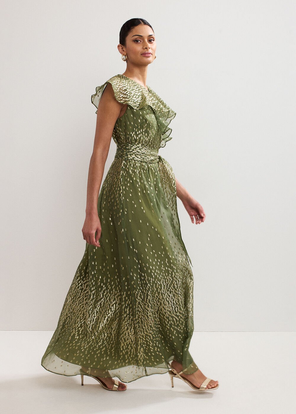 Astrid Frill Dress Green