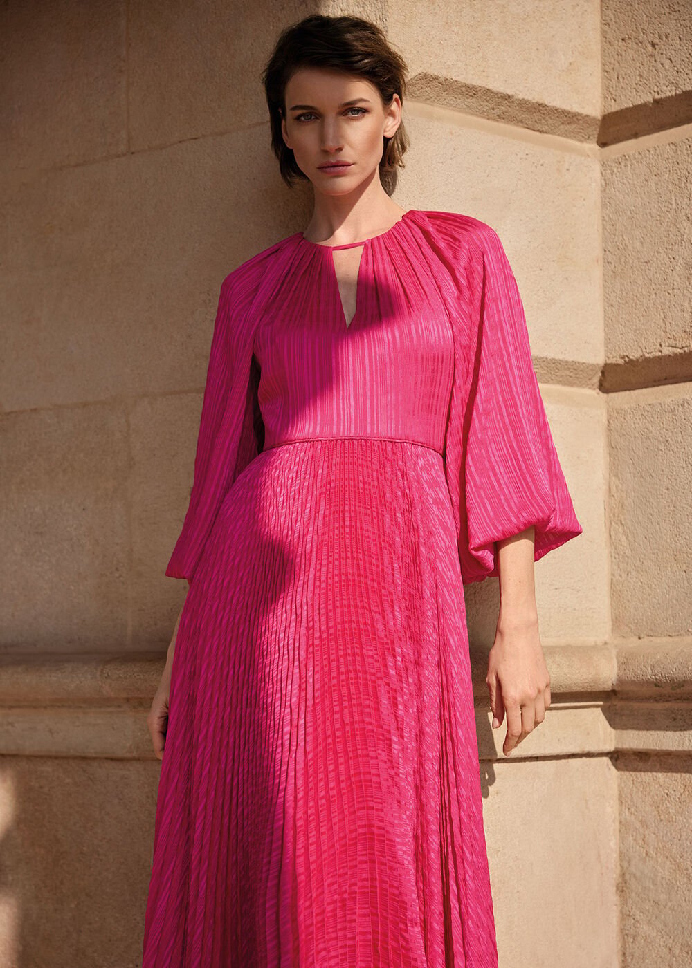 Faye Textured Dress Pink