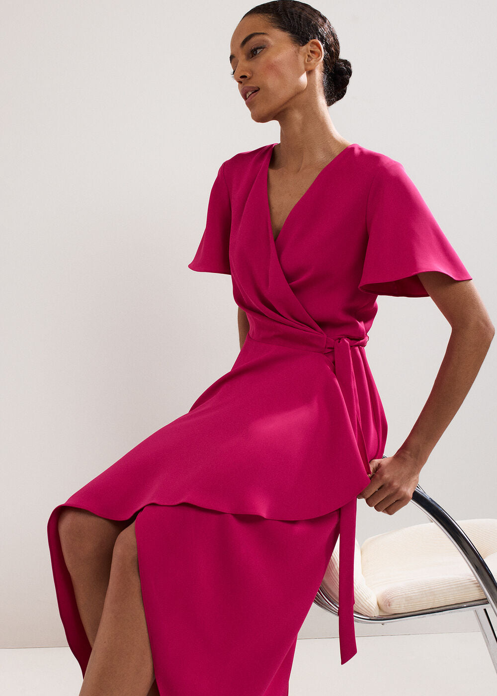 Julissa Wrap Dress Pink