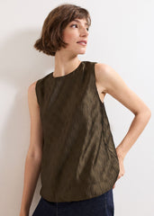 Zula Bubble Hem Top Khaki