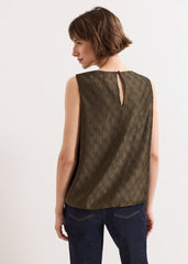 Zula Bubble Hem Top Khaki