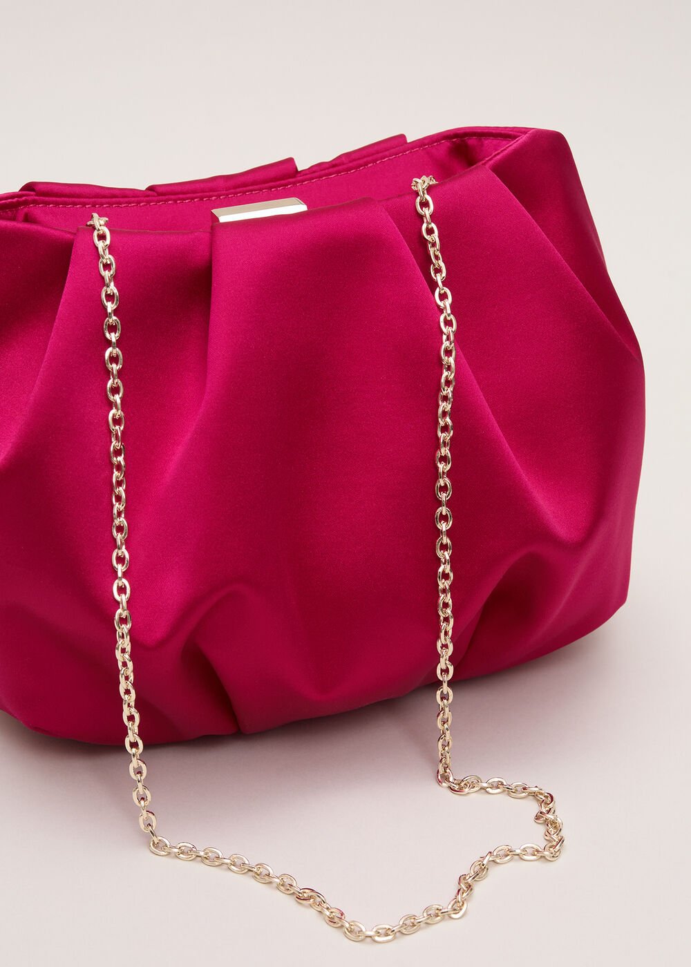 Satin Cloud Clutch Pink