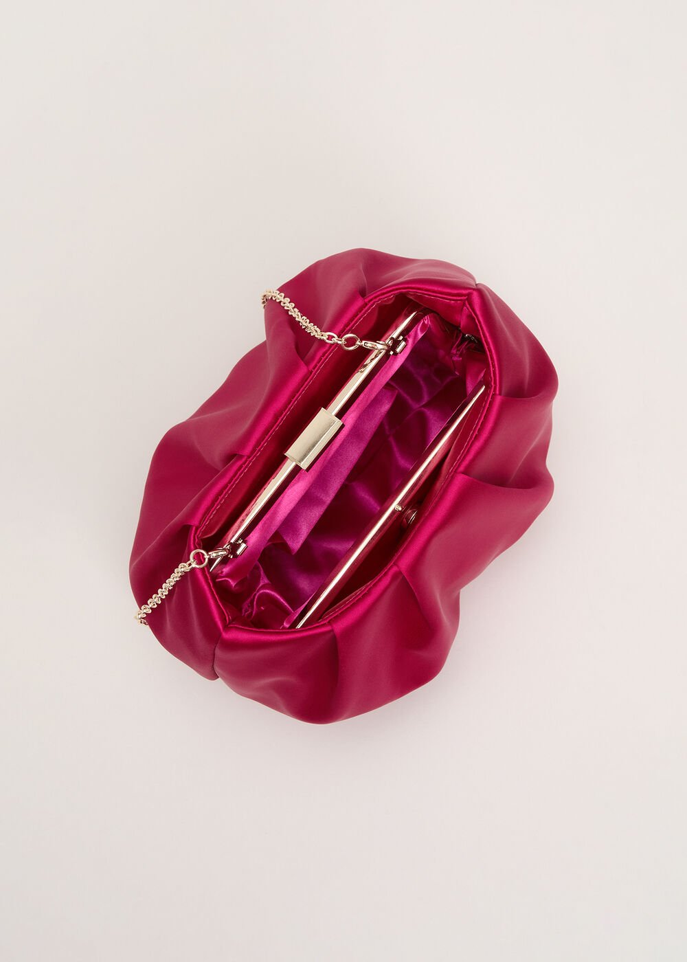Satin Cloud Clutch Pink