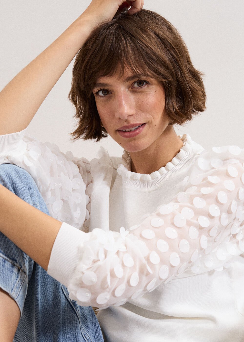 Shelly Detail Jumper Ivory