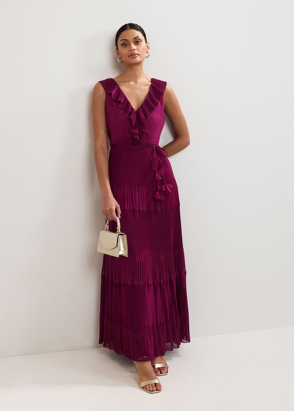 Klana Burgundy Dress Burgundy