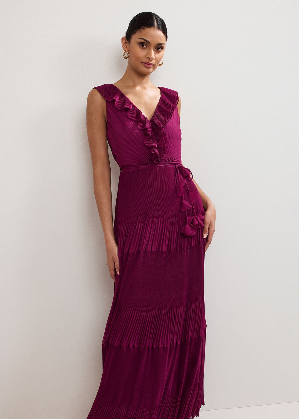 Klana Burgundy Dress Burgundy