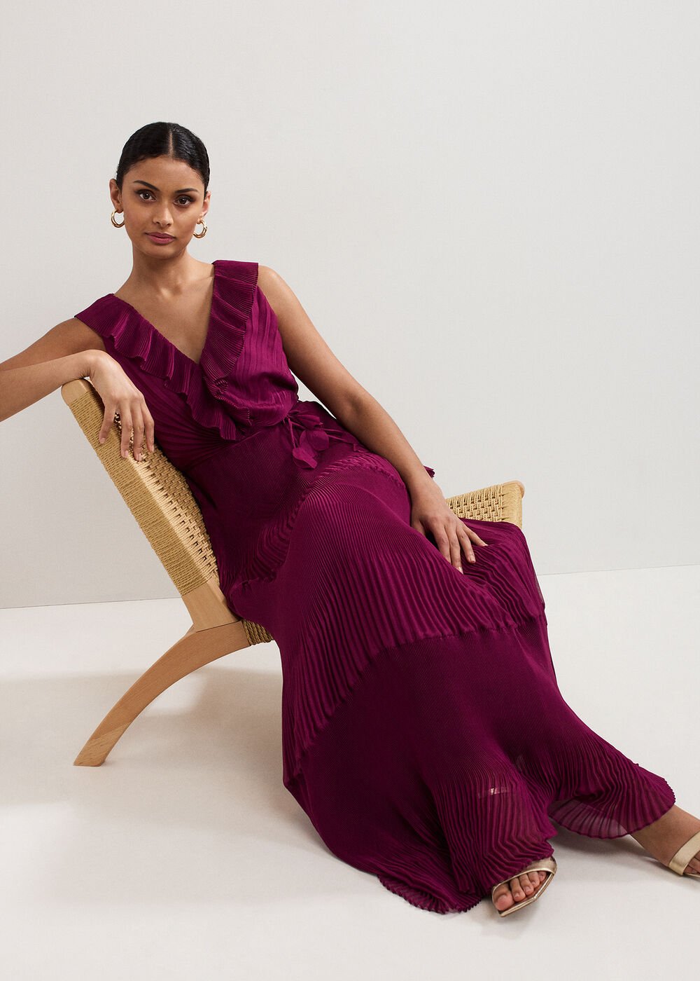 Klana Burgundy Dress Burgundy