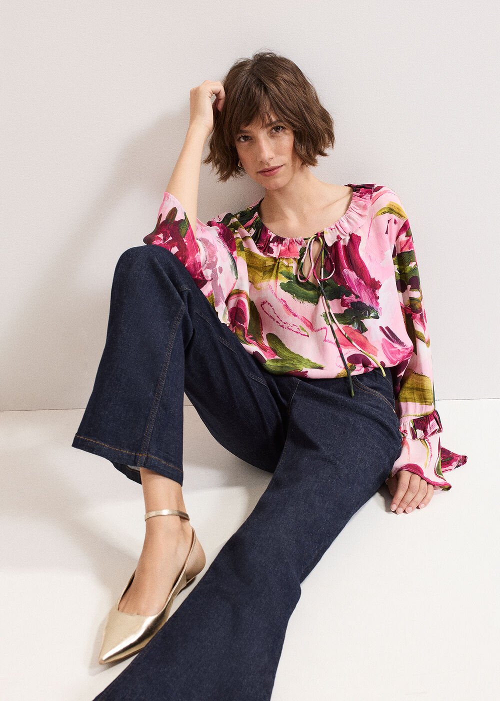 Petite Andi Floral Blouse Multi