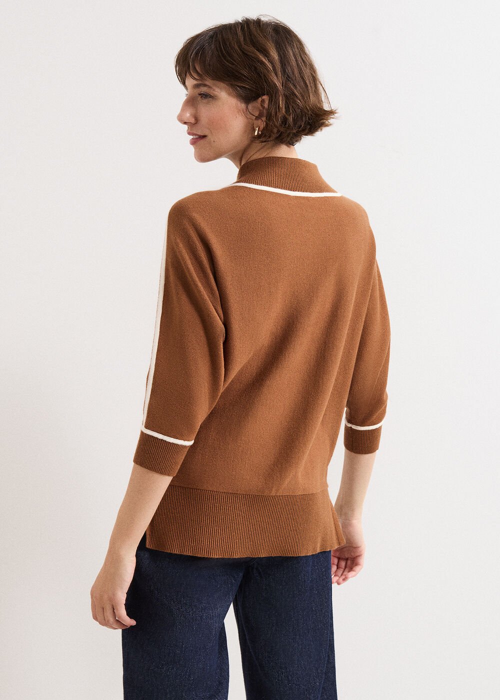 Hallie Tipped Jumper Brown