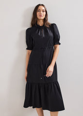 Jen Cotton Midi Dress Black
