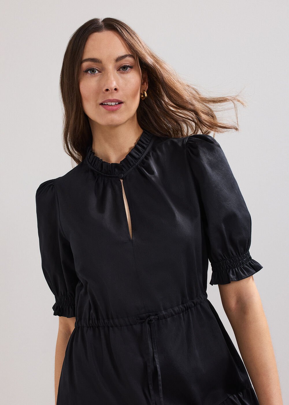 Jen Cotton Midi Dress Black