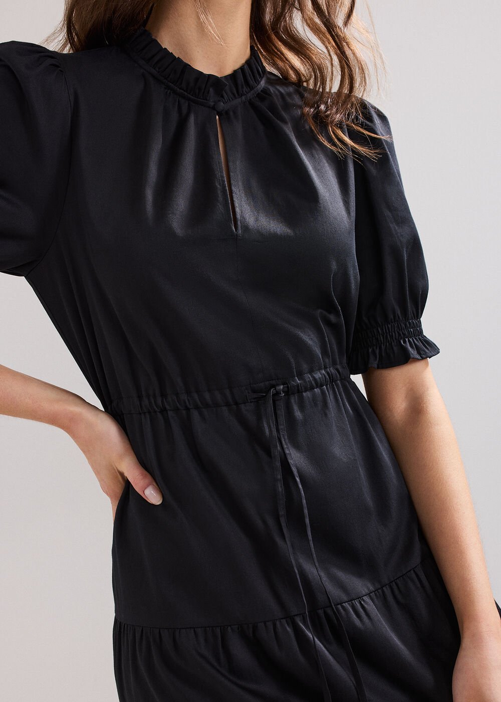 Jen Cotton Midi Dress Black