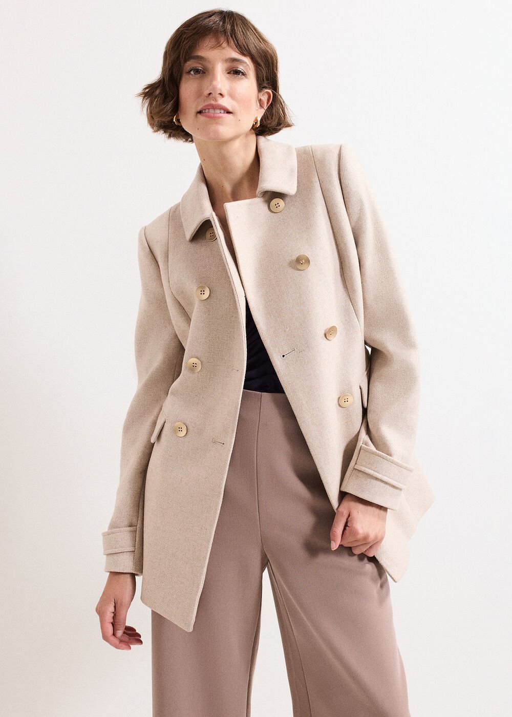 Aurelie Wool Peacoat Neutral