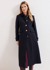 Aurelie Maxi Coat Navy
