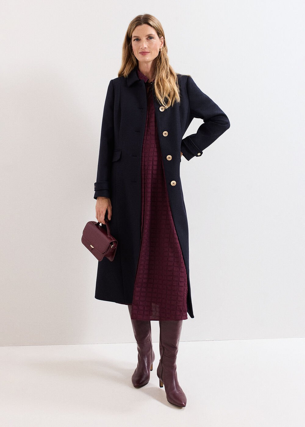 Aurelie Maxi Coat Navy