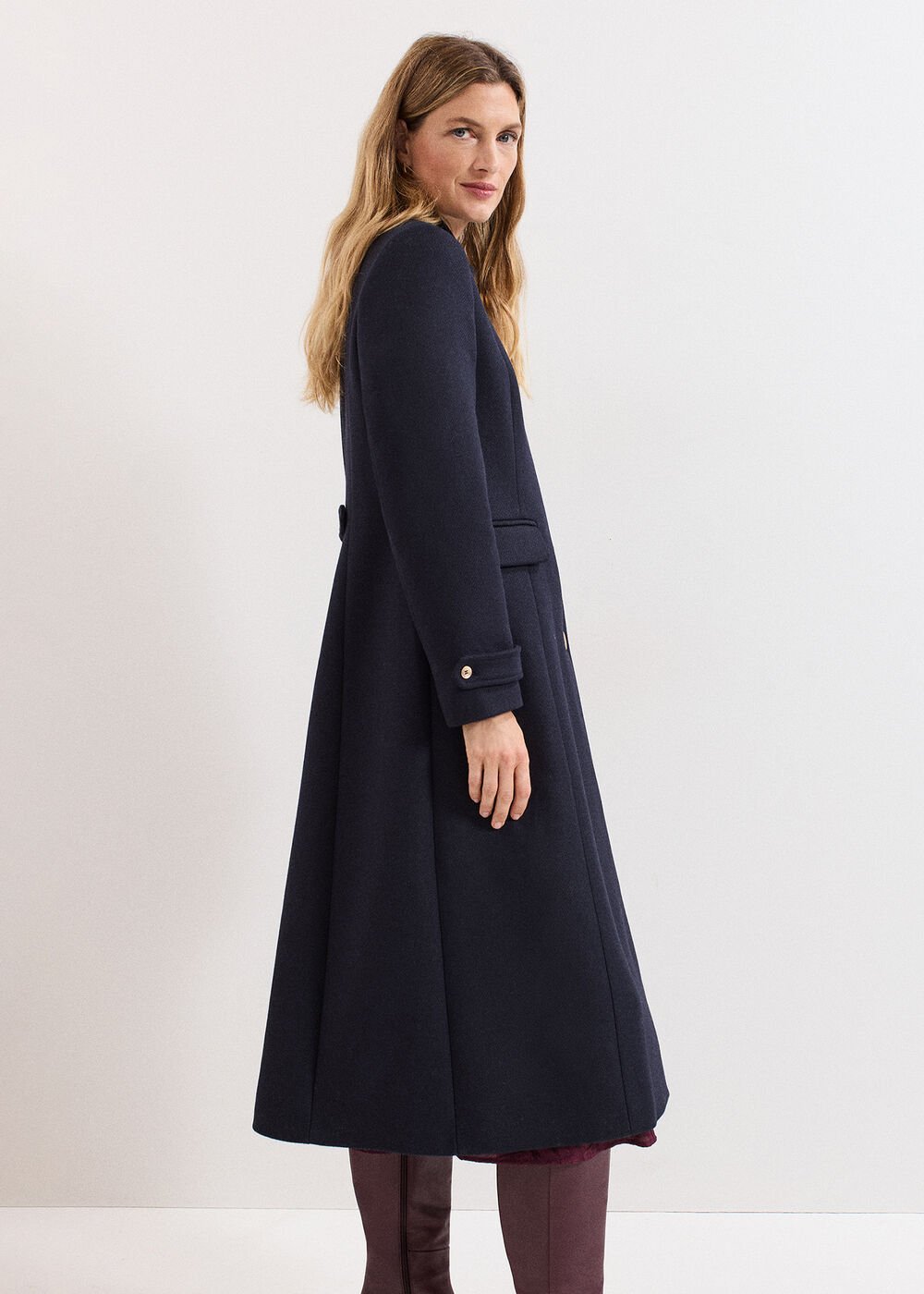 Aurelie Maxi Coat Navy